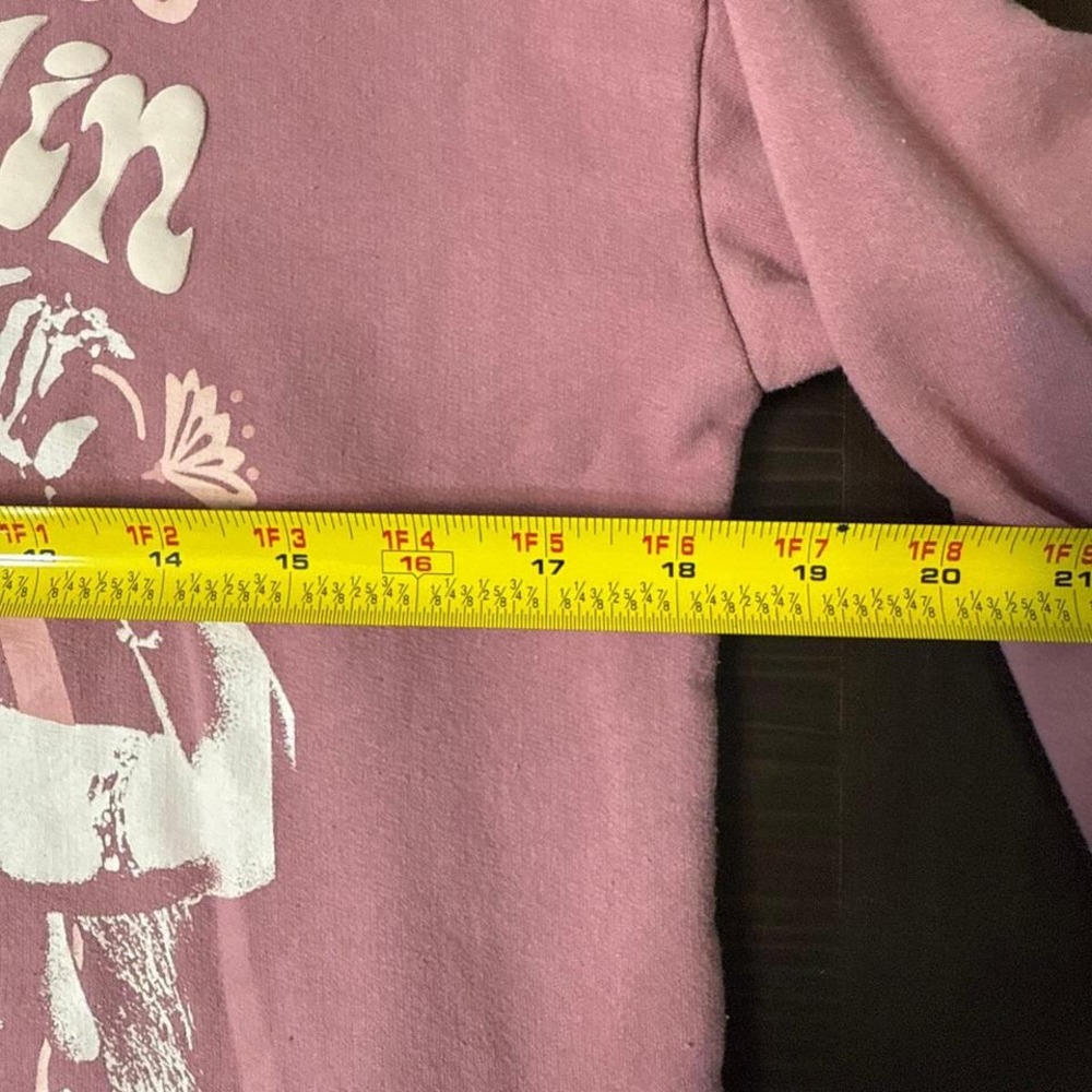 Janis Joplin Kids Sweatshirt 14/16 Nostalgia Rose Pink Graphic Pullover - Picture 5 of 6
